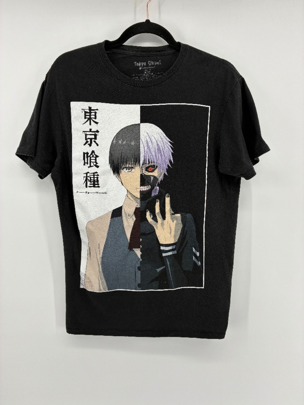 MASSIVE $10 SALE Black Graphic Tee - Two-Face Kaneki Design